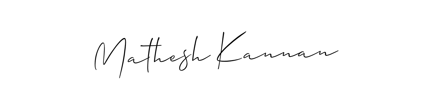 How to make Mathesh Kannan signature? Allison_Script is a professional autograph style. Create handwritten signature for Mathesh Kannan name. Mathesh Kannan signature style 2 images and pictures png