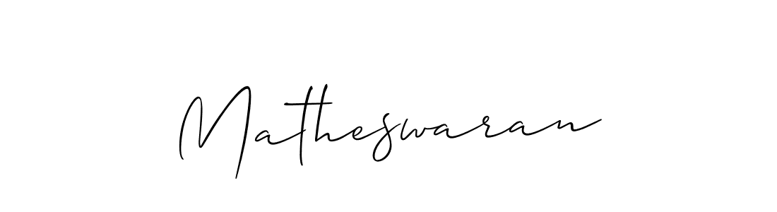 How to make Matheswaran name signature. Use Allison_Script style for creating short signs online. This is the latest handwritten sign. Matheswaran signature style 2 images and pictures png