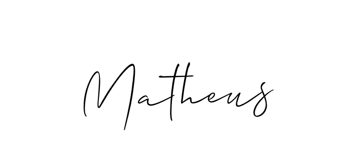 How to make Matheus signature? Allison_Script is a professional autograph style. Create handwritten signature for Matheus name. Matheus signature style 2 images and pictures png