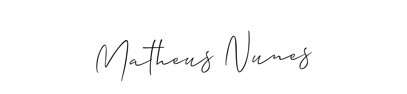 Also You can easily find your signature by using the search form. We will create Matheus Nunes name handwritten signature images for you free of cost using Allison_Script sign style. Matheus Nunes signature style 2 images and pictures png