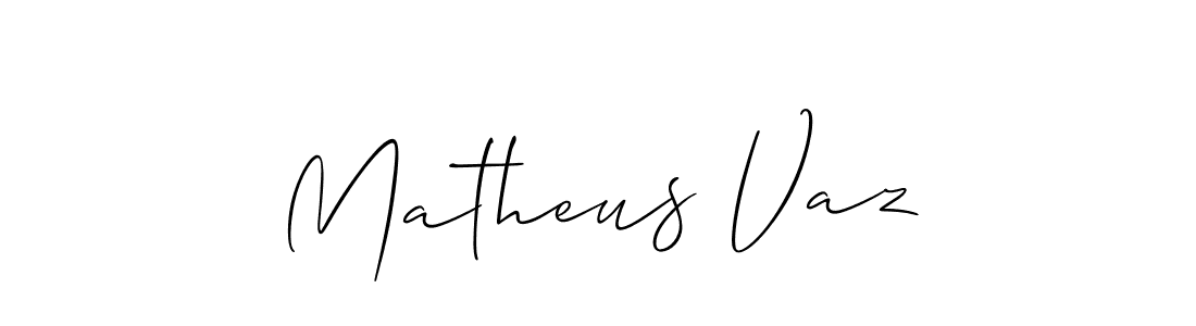 The best way (Allison_Script) to make a short signature is to pick only two or three words in your name. The name Matheus Vaz include a total of six letters. For converting this name. Matheus Vaz signature style 2 images and pictures png