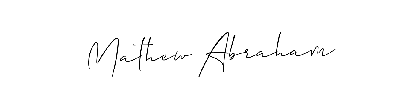 Allison_Script is a professional signature style that is perfect for those who want to add a touch of class to their signature. It is also a great choice for those who want to make their signature more unique. Get Mathew Abraham name to fancy signature for free. Mathew Abraham signature style 2 images and pictures png