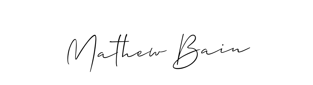 You should practise on your own different ways (Allison_Script) to write your name (Mathew Bain) in signature. don't let someone else do it for you. Mathew Bain signature style 2 images and pictures png