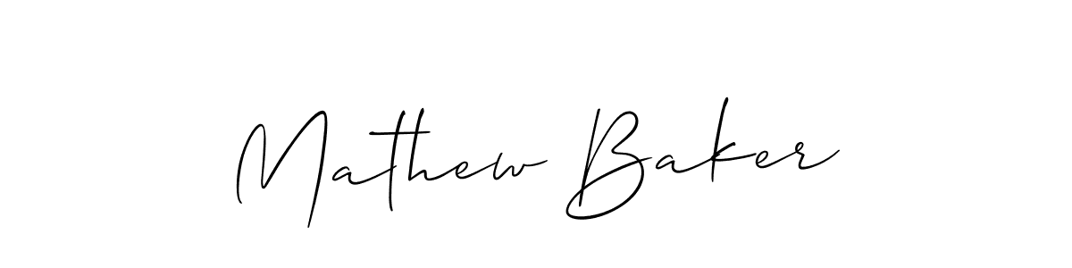 Make a beautiful signature design for name Mathew Baker. With this signature (Allison_Script) style, you can create a handwritten signature for free. Mathew Baker signature style 2 images and pictures png