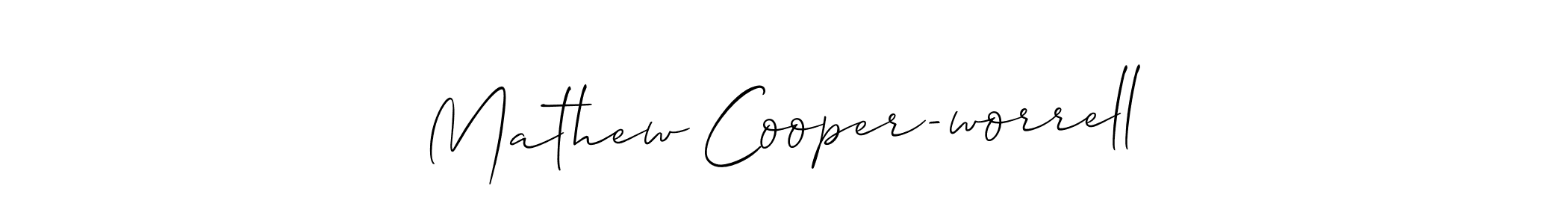 if you are searching for the best signature style for your name Mathew Cooper-worrell. so please give up your signature search. here we have designed multiple signature styles  using Allison_Script. Mathew Cooper-worrell signature style 2 images and pictures png