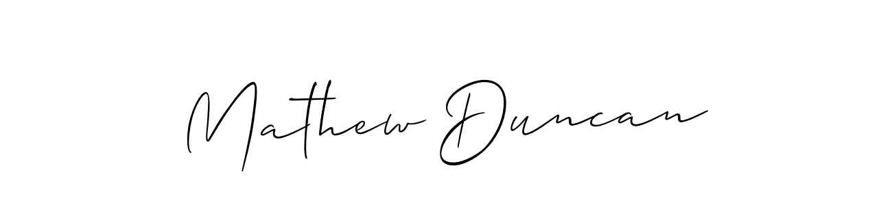 You should practise on your own different ways (Allison_Script) to write your name (Mathew Duncan) in signature. don't let someone else do it for you. Mathew Duncan signature style 2 images and pictures png