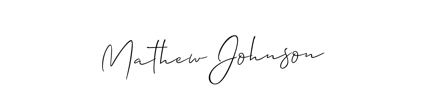 How to make Mathew Johnson signature? Allison_Script is a professional autograph style. Create handwritten signature for Mathew Johnson name. Mathew Johnson signature style 2 images and pictures png