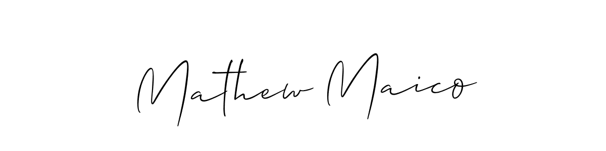 Make a beautiful signature design for name Mathew Maico. With this signature (Allison_Script) style, you can create a handwritten signature for free. Mathew Maico signature style 2 images and pictures png