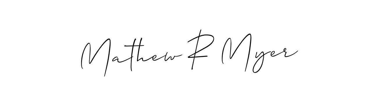 It looks lik you need a new signature style for name Mathew R Myer. Design unique handwritten (Allison_Script) signature with our free signature maker in just a few clicks. Mathew R Myer signature style 2 images and pictures png