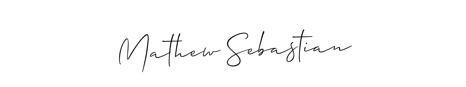 Allison_Script is a professional signature style that is perfect for those who want to add a touch of class to their signature. It is also a great choice for those who want to make their signature more unique. Get Mathew Sebastian name to fancy signature for free. Mathew Sebastian signature style 2 images and pictures png
