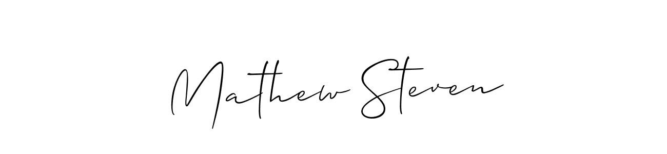Design your own signature with our free online signature maker. With this signature software, you can create a handwritten (Allison_Script) signature for name Mathew Steven. Mathew Steven signature style 2 images and pictures png