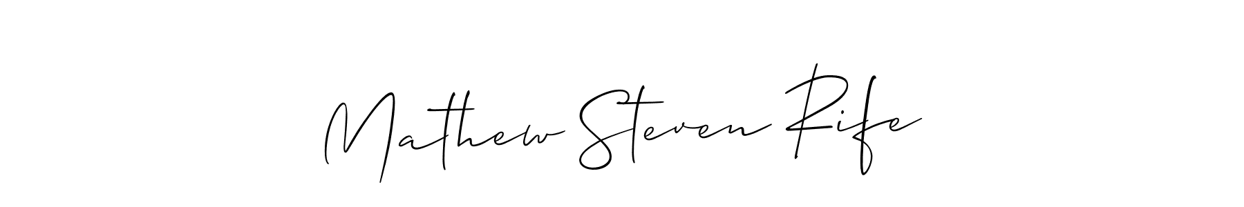 Allison_Script is a professional signature style that is perfect for those who want to add a touch of class to their signature. It is also a great choice for those who want to make their signature more unique. Get Mathew Steven Rife name to fancy signature for free. Mathew Steven Rife signature style 2 images and pictures png