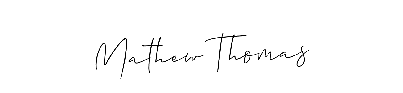 The best way (Allison_Script) to make a short signature is to pick only two or three words in your name. The name Mathew Thomas include a total of six letters. For converting this name. Mathew Thomas signature style 2 images and pictures png