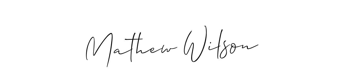 Use a signature maker to create a handwritten signature online. With this signature software, you can design (Allison_Script) your own signature for name Mathew Wilson. Mathew Wilson signature style 2 images and pictures png