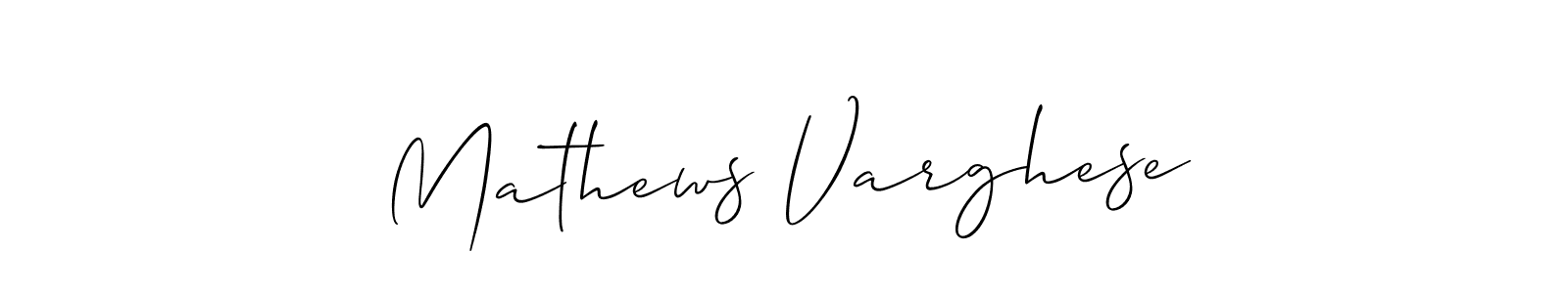 Also we have Mathews Varghese name is the best signature style. Create professional handwritten signature collection using Allison_Script autograph style. Mathews Varghese signature style 2 images and pictures png