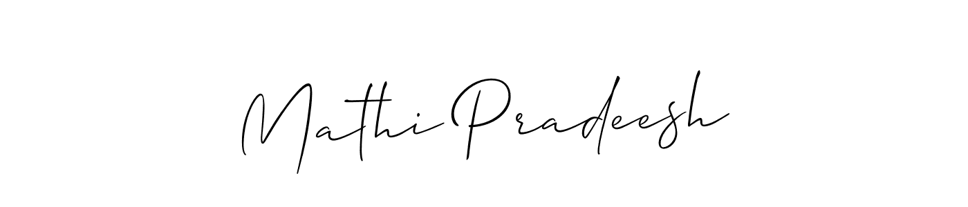 How to make Mathi Pradeesh signature? Allison_Script is a professional autograph style. Create handwritten signature for Mathi Pradeesh name. Mathi Pradeesh signature style 2 images and pictures png