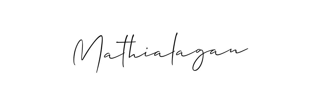 Make a beautiful signature design for name Mathialagan. With this signature (Allison_Script) style, you can create a handwritten signature for free. Mathialagan signature style 2 images and pictures png