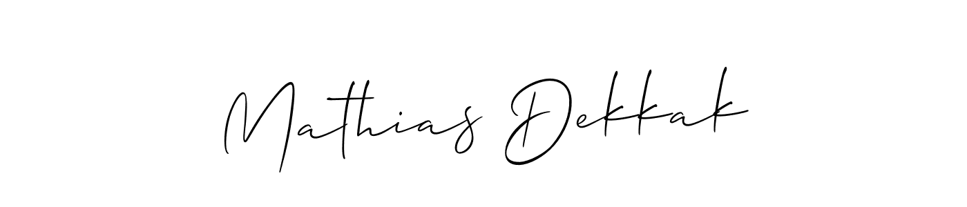It looks lik you need a new signature style for name Mathias Dekkak. Design unique handwritten (Allison_Script) signature with our free signature maker in just a few clicks. Mathias Dekkak signature style 2 images and pictures png
