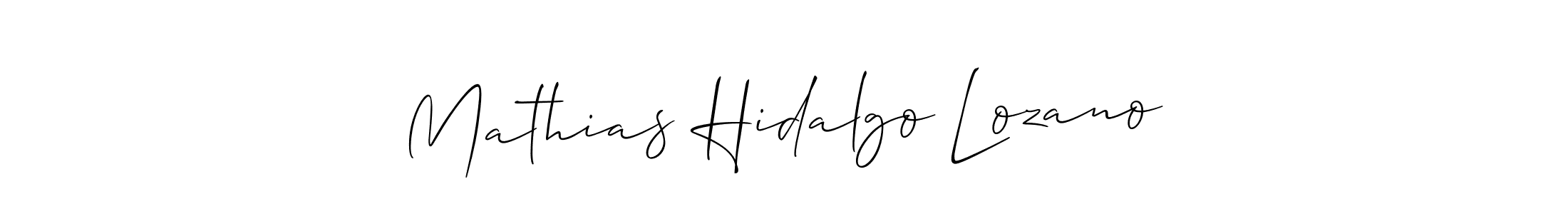 It looks lik you need a new signature style for name Mathias Hidalgo Lozano. Design unique handwritten (Allison_Script) signature with our free signature maker in just a few clicks. Mathias Hidalgo Lozano signature style 2 images and pictures png