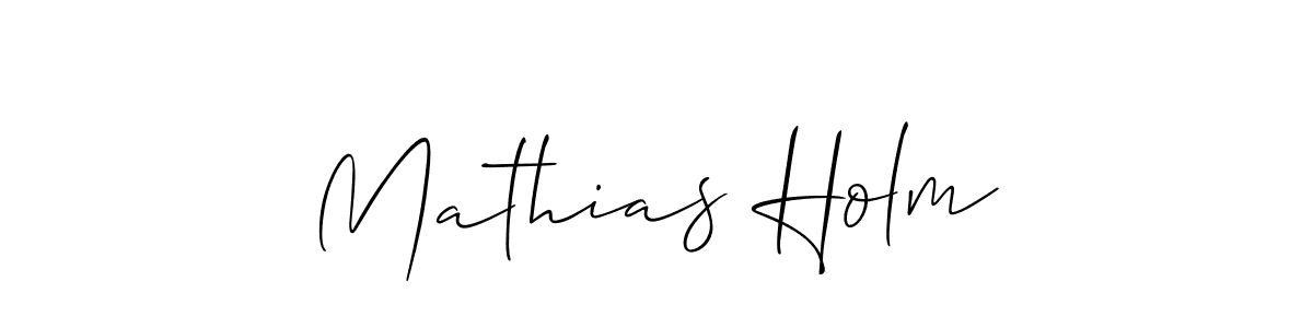 How to make Mathias Holm name signature. Use Allison_Script style for creating short signs online. This is the latest handwritten sign. Mathias Holm signature style 2 images and pictures png