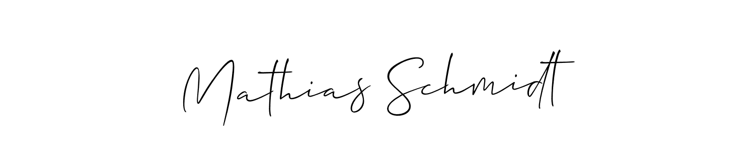 Make a beautiful signature design for name Mathias Schmidt. With this signature (Allison_Script) style, you can create a handwritten signature for free. Mathias Schmidt signature style 2 images and pictures png
