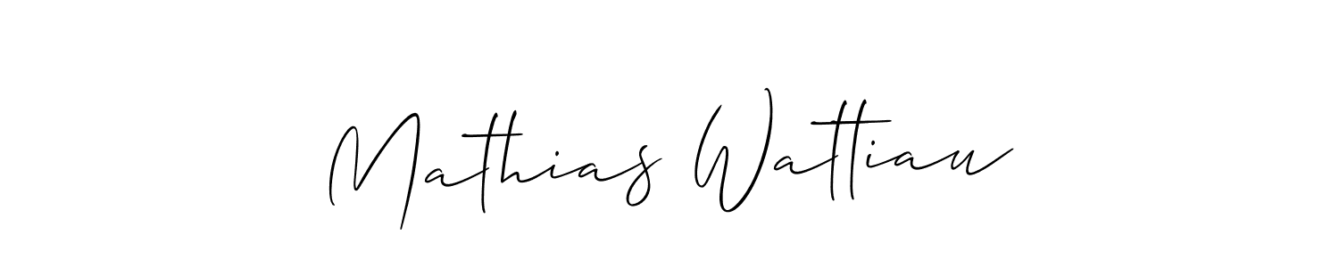 Design your own signature with our free online signature maker. With this signature software, you can create a handwritten (Allison_Script) signature for name Mathias Wattiau. Mathias Wattiau signature style 2 images and pictures png