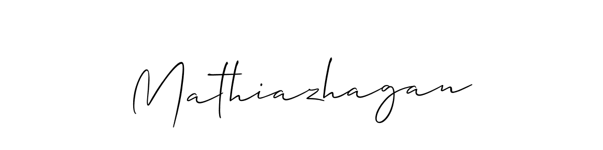 How to make Mathiazhagan signature? Allison_Script is a professional autograph style. Create handwritten signature for Mathiazhagan name. Mathiazhagan signature style 2 images and pictures png