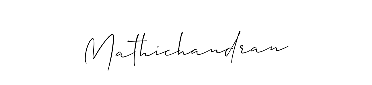 Design your own signature with our free online signature maker. With this signature software, you can create a handwritten (Allison_Script) signature for name Mathichandran. Mathichandran signature style 2 images and pictures png