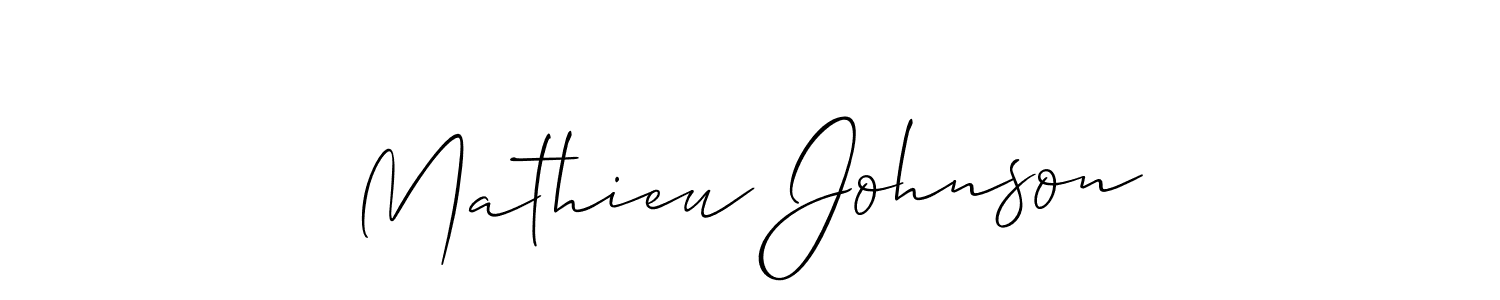 if you are searching for the best signature style for your name Mathieu Johnson. so please give up your signature search. here we have designed multiple signature styles  using Allison_Script. Mathieu Johnson signature style 2 images and pictures png