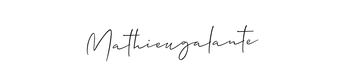 It looks lik you need a new signature style for name Mathieugalante. Design unique handwritten (Allison_Script) signature with our free signature maker in just a few clicks. Mathieugalante signature style 2 images and pictures png