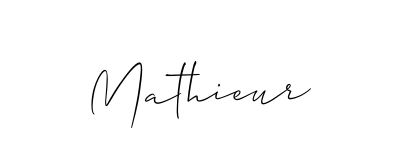 It looks lik you need a new signature style for name Mathieur. Design unique handwritten (Allison_Script) signature with our free signature maker in just a few clicks. Mathieur signature style 2 images and pictures png