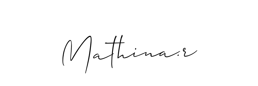 How to Draw Mathina.r signature style? Allison_Script is a latest design signature styles for name Mathina.r. Mathina.r signature style 2 images and pictures png