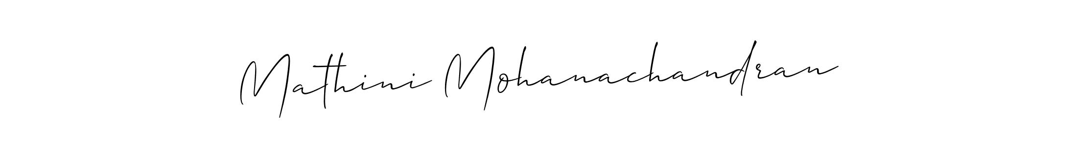 Make a short Mathini Mohanachandran signature style. Manage your documents anywhere anytime using Allison_Script. Create and add eSignatures, submit forms, share and send files easily. Mathini Mohanachandran signature style 2 images and pictures png