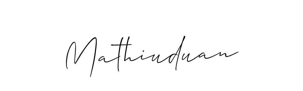 It looks lik you need a new signature style for name Mathiuduan. Design unique handwritten (Allison_Script) signature with our free signature maker in just a few clicks. Mathiuduan signature style 2 images and pictures png