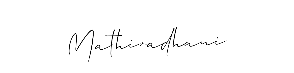 Make a beautiful signature design for name Mathivadhani. With this signature (Allison_Script) style, you can create a handwritten signature for free. Mathivadhani signature style 2 images and pictures png