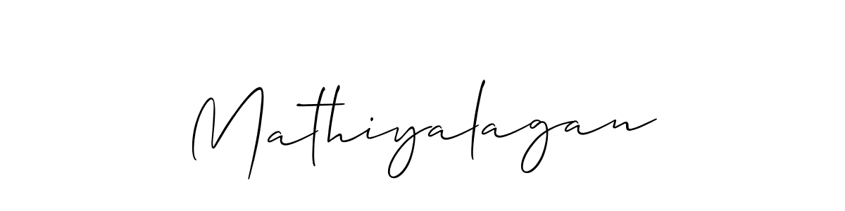 Make a beautiful signature design for name Mathiyalagan. With this signature (Allison_Script) style, you can create a handwritten signature for free. Mathiyalagan signature style 2 images and pictures png