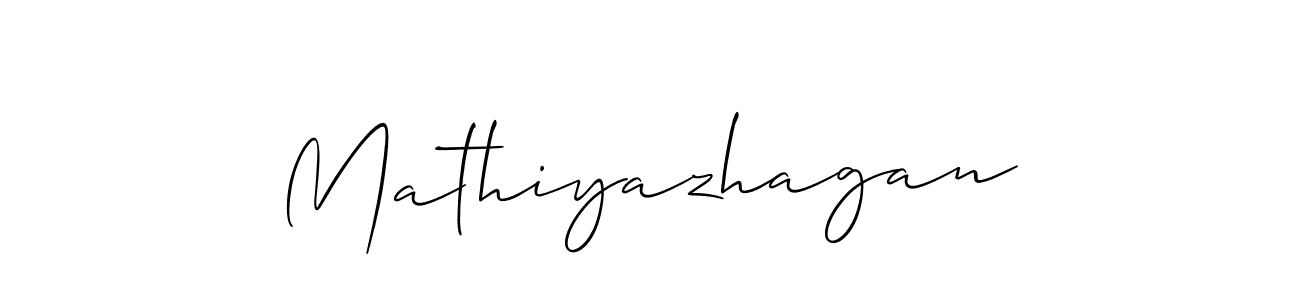 How to make Mathiyazhagan name signature. Use Allison_Script style for creating short signs online. This is the latest handwritten sign. Mathiyazhagan signature style 2 images and pictures png