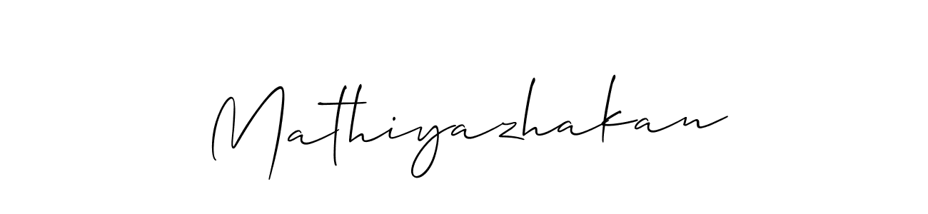 Design your own signature with our free online signature maker. With this signature software, you can create a handwritten (Allison_Script) signature for name Mathiyazhakan. Mathiyazhakan signature style 2 images and pictures png