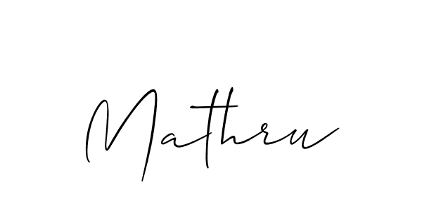 Create a beautiful signature design for name Mathru. With this signature (Allison_Script) fonts, you can make a handwritten signature for free. Mathru signature style 2 images and pictures png