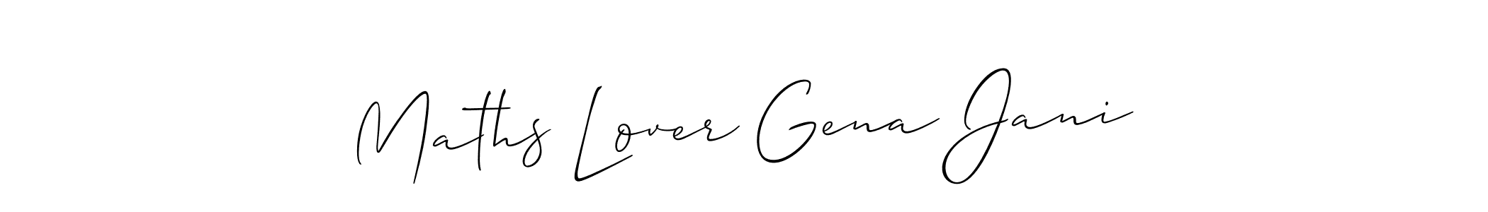 How to Draw Maths Lover Gena Jani signature style? Allison_Script is a latest design signature styles for name Maths Lover Gena Jani. Maths Lover Gena Jani signature style 2 images and pictures png