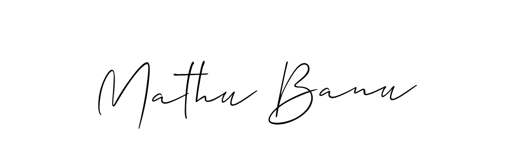 You should practise on your own different ways (Allison_Script) to write your name (Mathu Banu) in signature. don't let someone else do it for you. Mathu Banu signature style 2 images and pictures png
