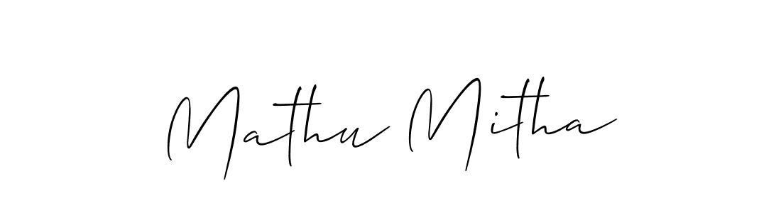 Also we have Mathu Mitha name is the best signature style. Create professional handwritten signature collection using Allison_Script autograph style. Mathu Mitha signature style 2 images and pictures png