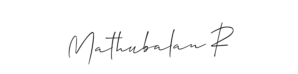 Mathubalan R stylish signature style. Best Handwritten Sign (Allison_Script) for my name. Handwritten Signature Collection Ideas for my name Mathubalan R. Mathubalan R signature style 2 images and pictures png