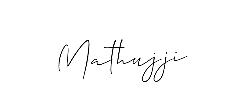 Create a beautiful signature design for name Mathujji. With this signature (Allison_Script) fonts, you can make a handwritten signature for free. Mathujji signature style 2 images and pictures png