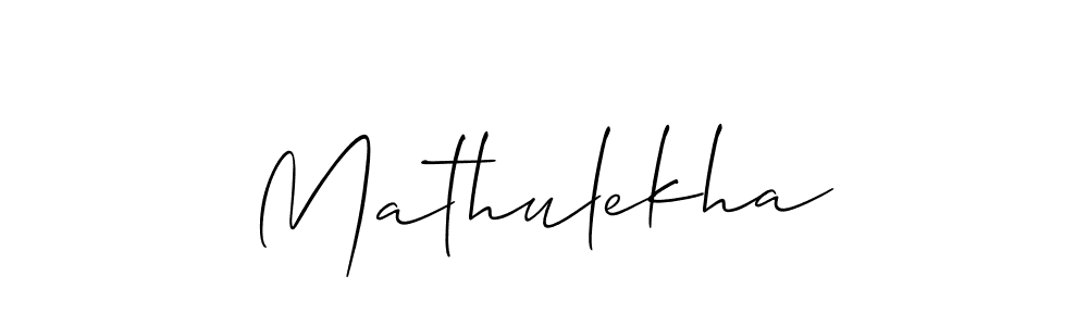 Allison_Script is a professional signature style that is perfect for those who want to add a touch of class to their signature. It is also a great choice for those who want to make their signature more unique. Get Mathulekha name to fancy signature for free. Mathulekha signature style 2 images and pictures png