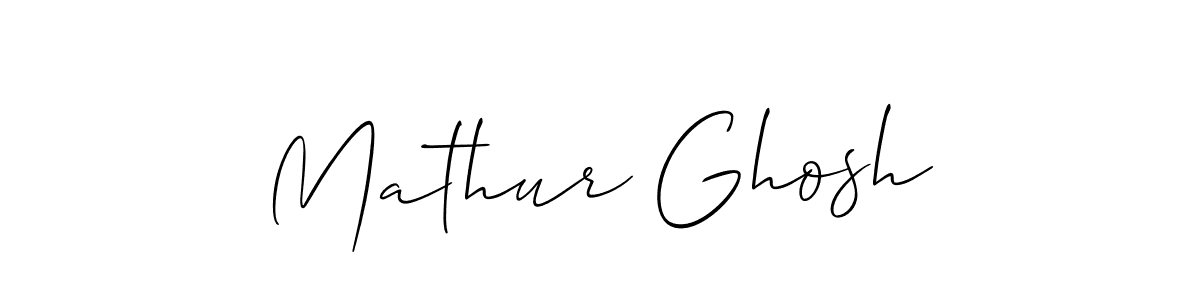 Mathur Ghosh stylish signature style. Best Handwritten Sign (Allison_Script) for my name. Handwritten Signature Collection Ideas for my name Mathur Ghosh. Mathur Ghosh signature style 2 images and pictures png