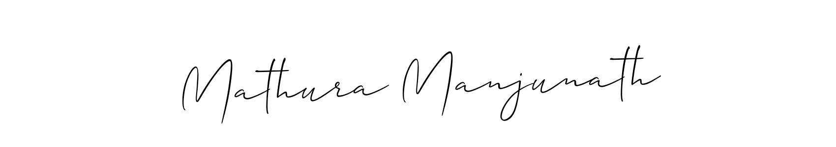Make a short Mathura Manjunath signature style. Manage your documents anywhere anytime using Allison_Script. Create and add eSignatures, submit forms, share and send files easily. Mathura Manjunath signature style 2 images and pictures png