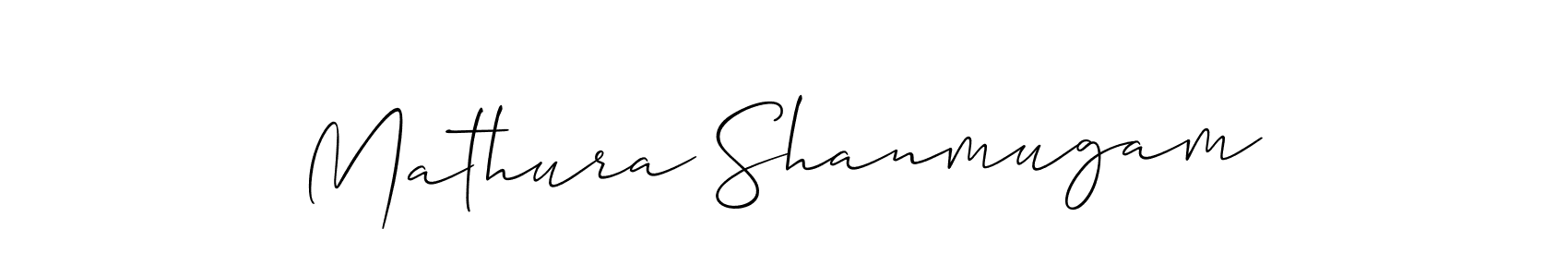 Use a signature maker to create a handwritten signature online. With this signature software, you can design (Allison_Script) your own signature for name Mathura Shanmugam. Mathura Shanmugam signature style 2 images and pictures png