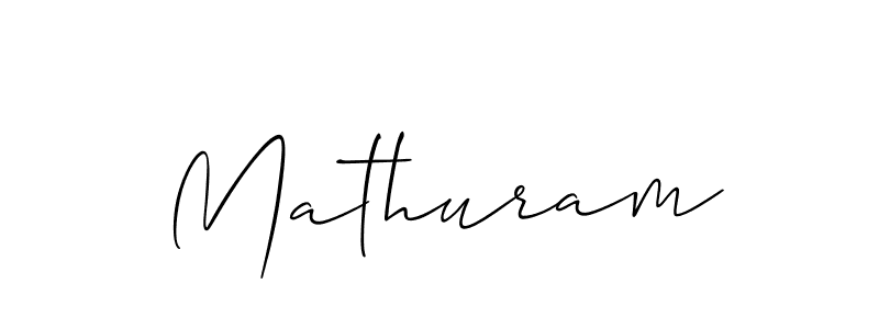 Design your own signature with our free online signature maker. With this signature software, you can create a handwritten (Allison_Script) signature for name Mathuram. Mathuram signature style 2 images and pictures png