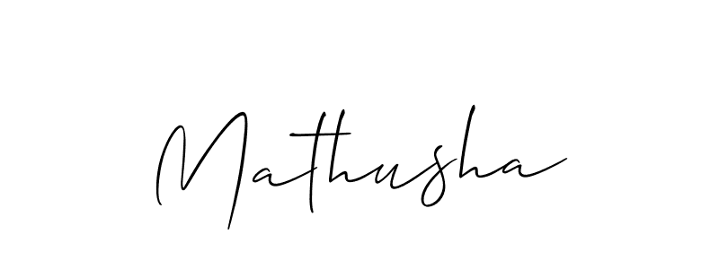 Allison_Script is a professional signature style that is perfect for those who want to add a touch of class to their signature. It is also a great choice for those who want to make their signature more unique. Get Mathusha name to fancy signature for free. Mathusha signature style 2 images and pictures png